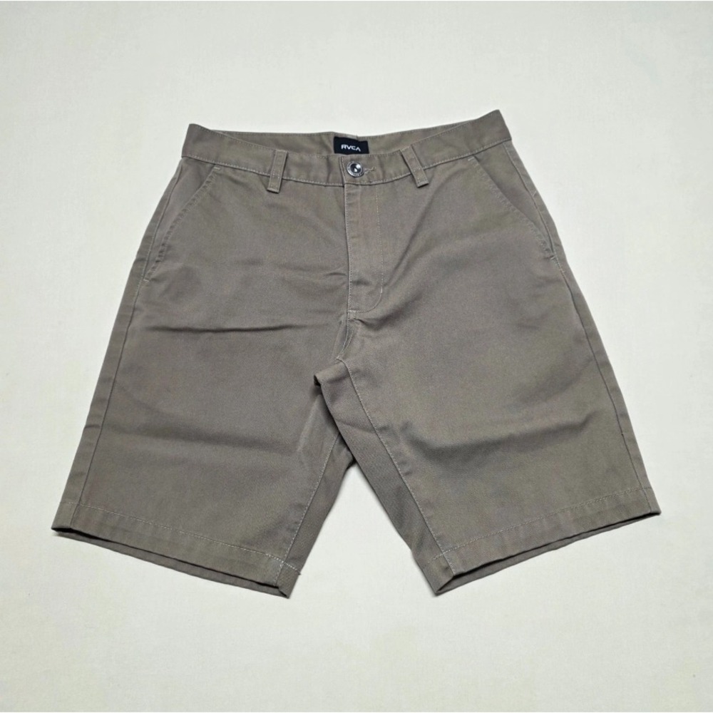 RVCA The Week-End Chinos Shorts Men 28 Taupe Casual Flat Front